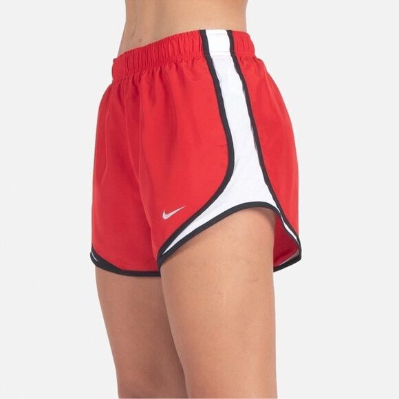 NIKE XL Tempo DRI-FIT Hot Red White Mesh Black Trim Athletic Running Shorts - Picture 2 of 14